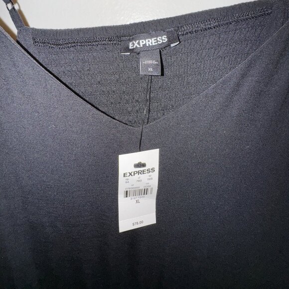 Express – Black Tiered Ruffle V-Neck, Back Cut-Out Maxi Dress (Size XL), NWT - Picture 5 of 5